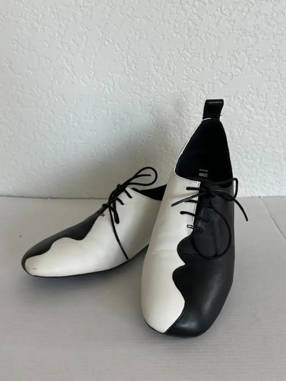 Camper CamperLab Twins Black & White Lace Up Light Weight Shoe Art To Wear